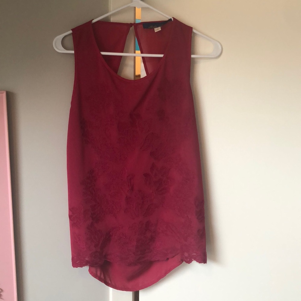 red blouse tank top
